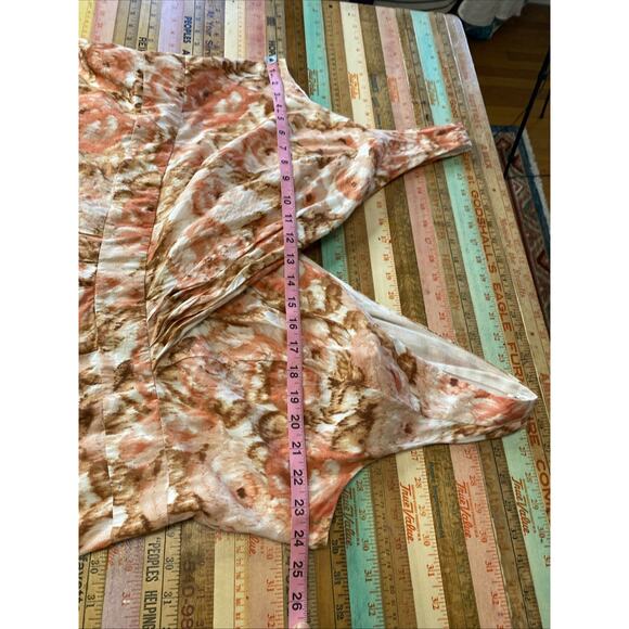 Lands' End Floral Smocked Tank Dress 3X 24W Plus Size Midi V-Neck 100% Cotton - Picture 10 of 11